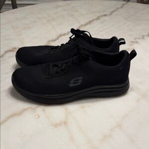 Skechers Slip Resistant Air Cooled Memory Foam Men's Black Mesh Sneakers